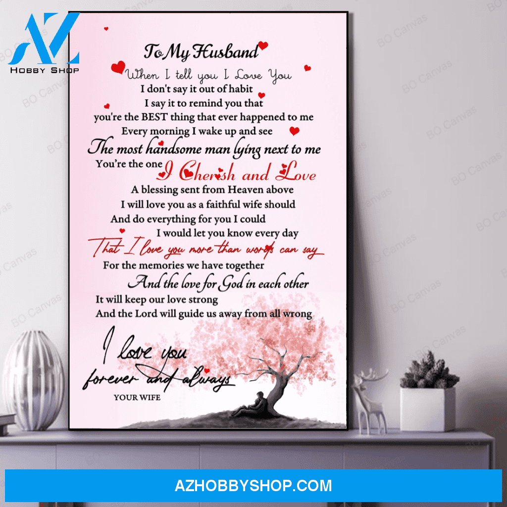 To My Husband - Love From Your Wife - Framed Canvas Gift WH002