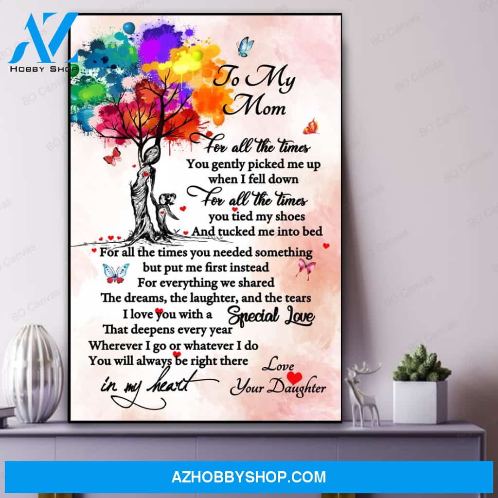 To My Mom - From Daughter - Mother's Day Framed Canvas Gift DM003