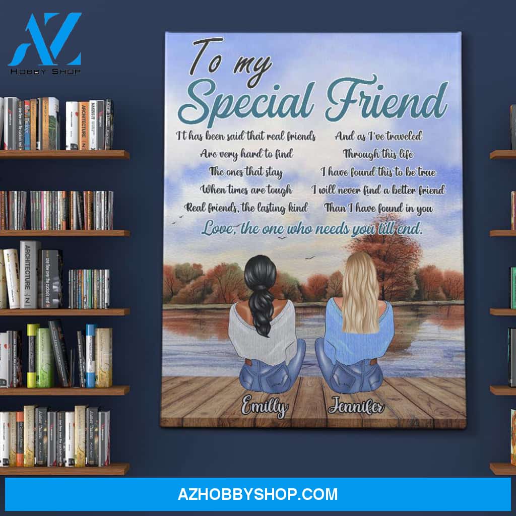 Personalized Canvas, To My Special Friend With Name Canvas Wall Art Gift For Best Friends,Birthday,Anniversary