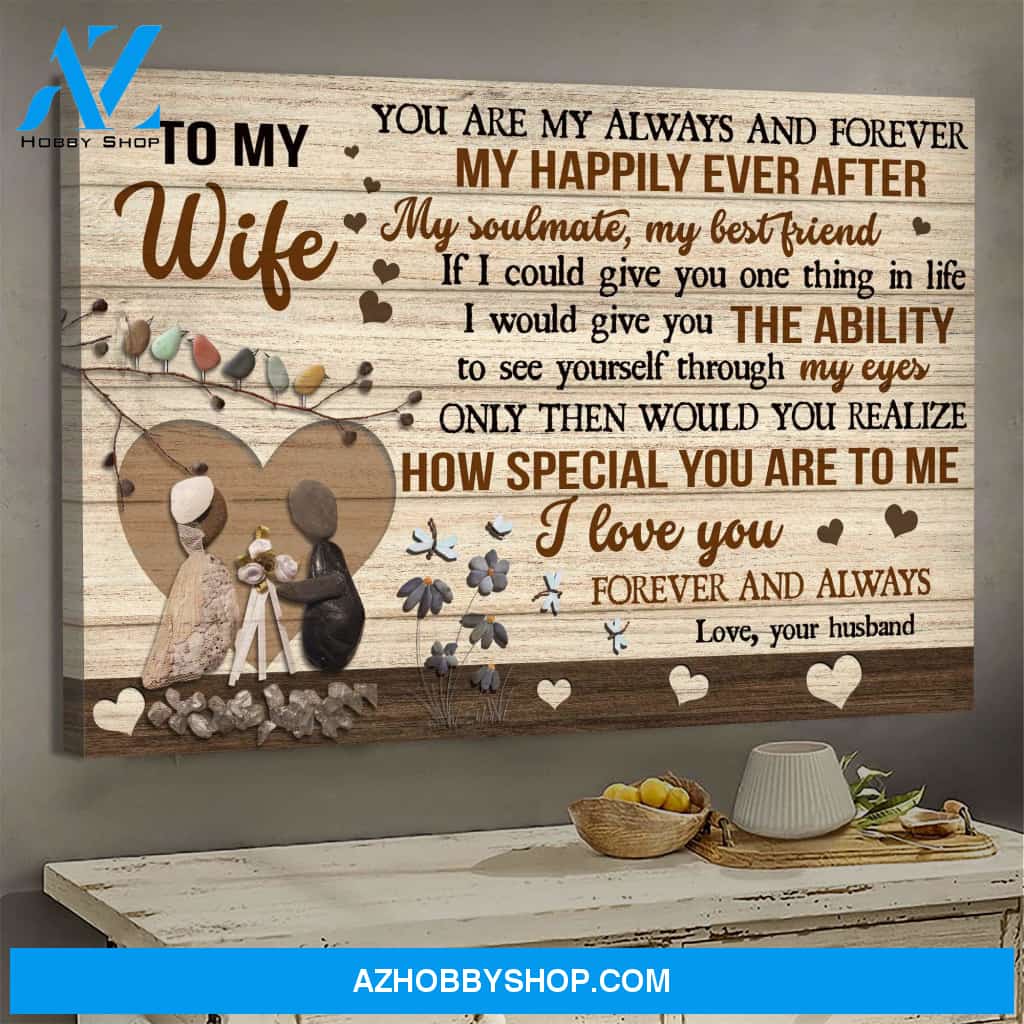 To my wife - Adorable couple - You're my happily ever after - Couple Landscape Canvas Prints, Wall Art
