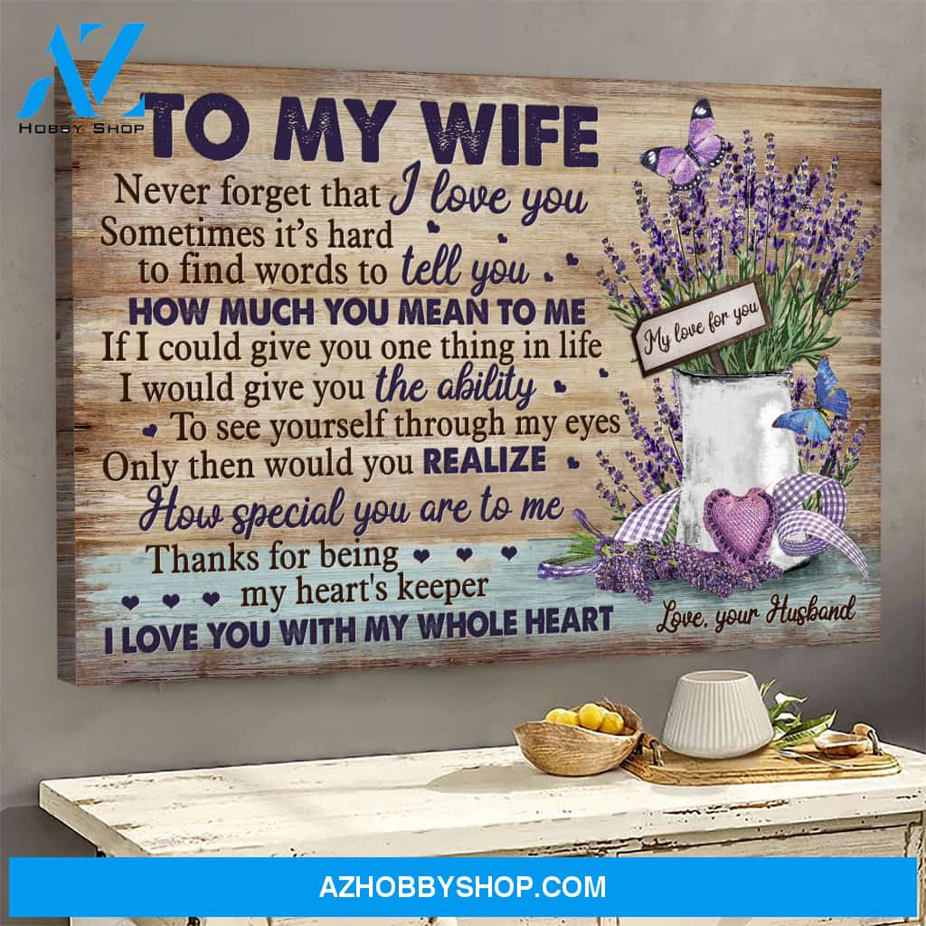 To my wife - Lavender - I love you with my whole heart - Couple Landscape Canvas Prints, Wall Art