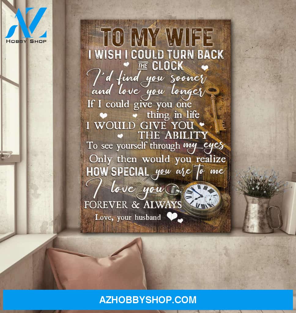 To my wife - The pocket clock - I love you forever & always - Couple Portrait Canvas Prints, Wall Art