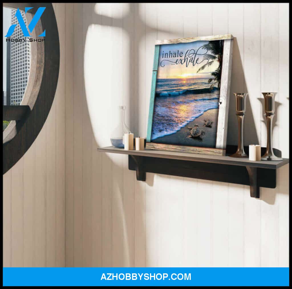 Top 10 Beautiful Beach Art Canvas Inhale Exhale Coastal Wall Decor