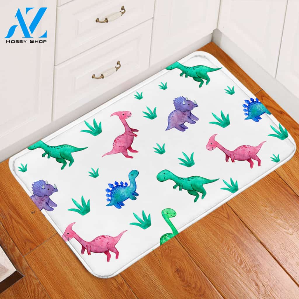 Toy Dinosaurs White Door Mat