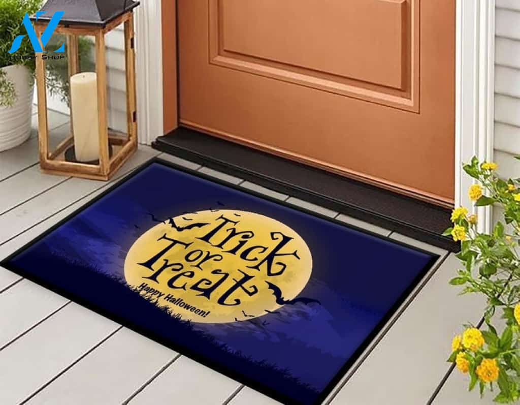 Trick Or Treat Happy Halloween Doormat Welcome Mat Housewarming Gift Home Decor Funny Doormat Gift For Friend Halloween Day Gift Ideas