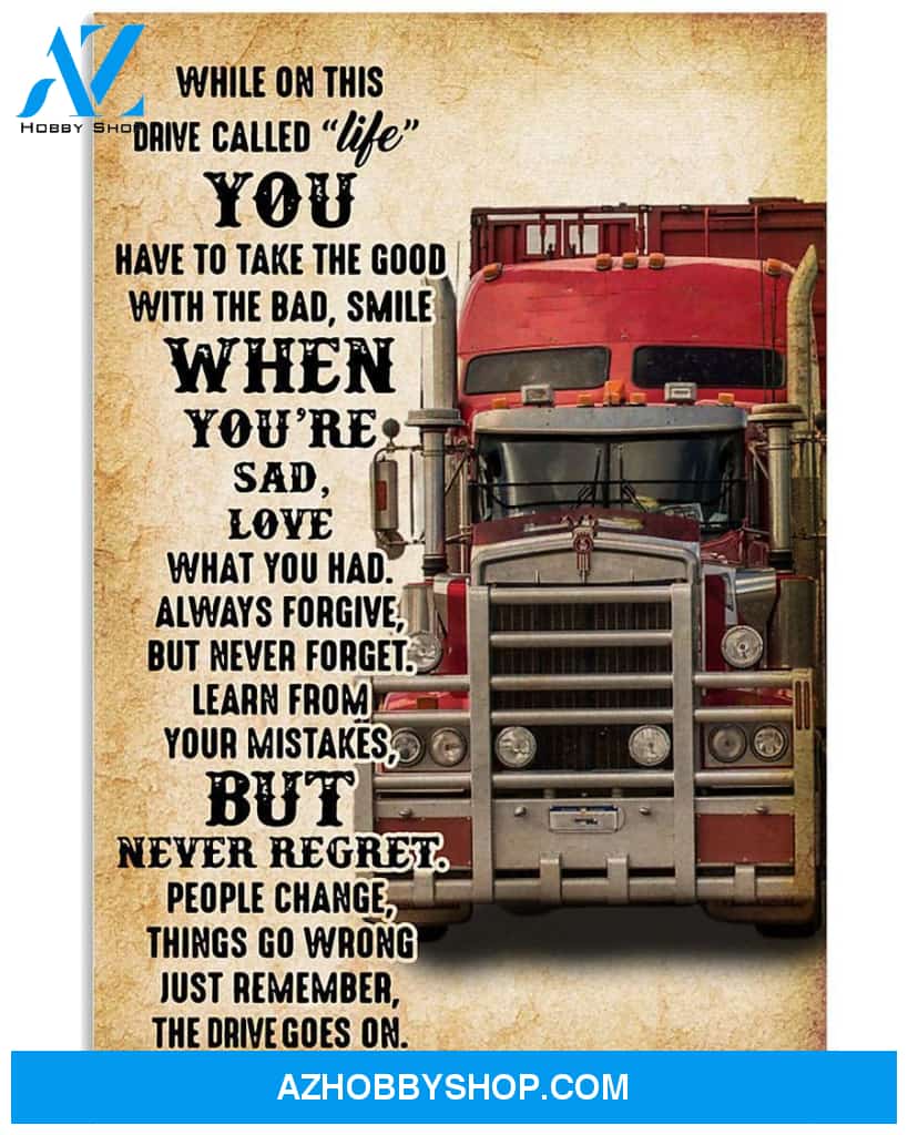 Truck Print, Red Tow Truck Vertical Canvas Wall Art, Wall Decor Visual Art