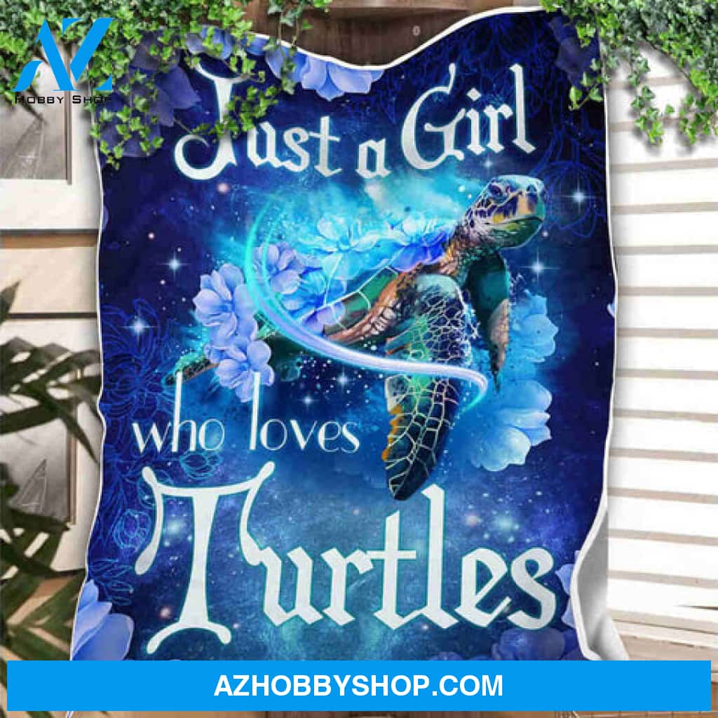 Turtle Flower And Sea Just A Girl Who Loves Dolphins Blanket Gift For Turtle Lovers Birthday Gift