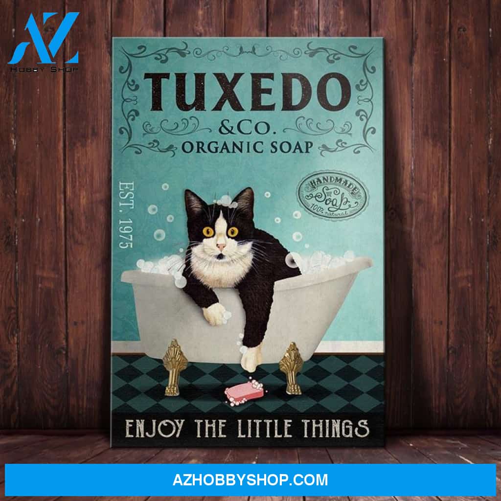 Tuxedo Cat Organic Soap Company Canvas Wall Art, Wall Decor Visual Art