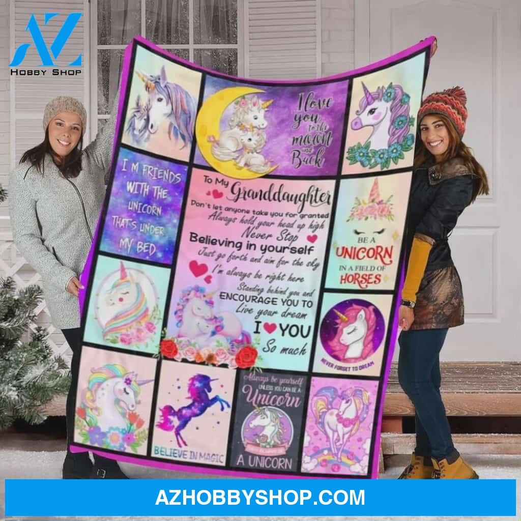 Personalized Unicorn To My Granddaughter Fleece Blanket I Love You So Much Great Customized Blanket Gifts For Birthday Christmas Thanksgiving