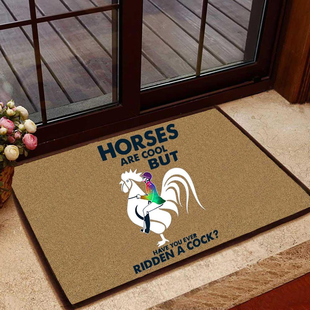Ridden Cock Doormat | Colorful | Size 8x27'' 24x36''