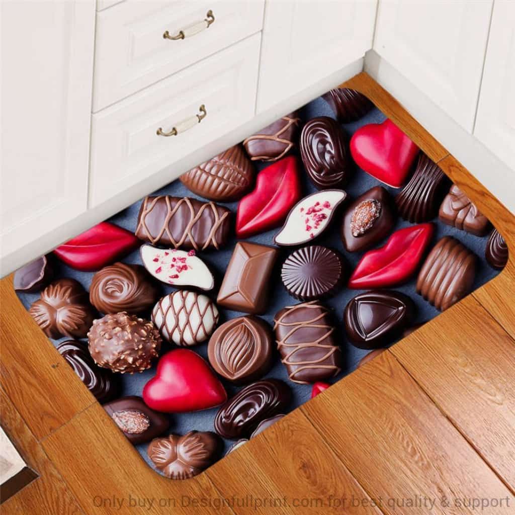 Valentine Chocolate Non-Slip Rubber Backing Doormat HG Valentine Non-Slip Rubber Backing Doormat Valentine Gift