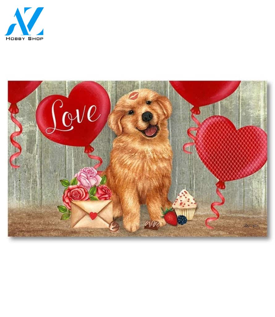 Valentine Puppy Doormat - 18" x 30"