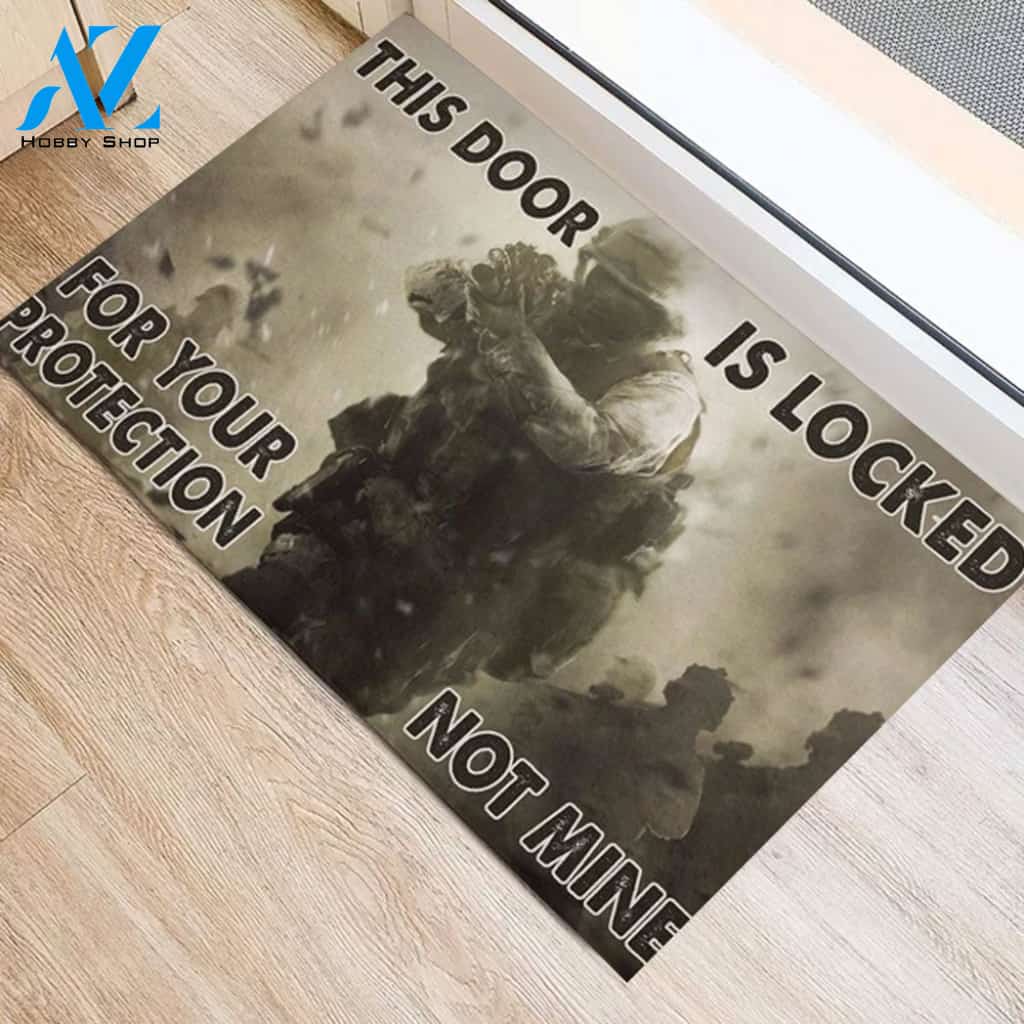 Veteran - This Door Locked For Your Protection Not Mine Doormat Funny Welcome Mat Housewarming Gift Home Decor Funny Doormat Gift for Friend