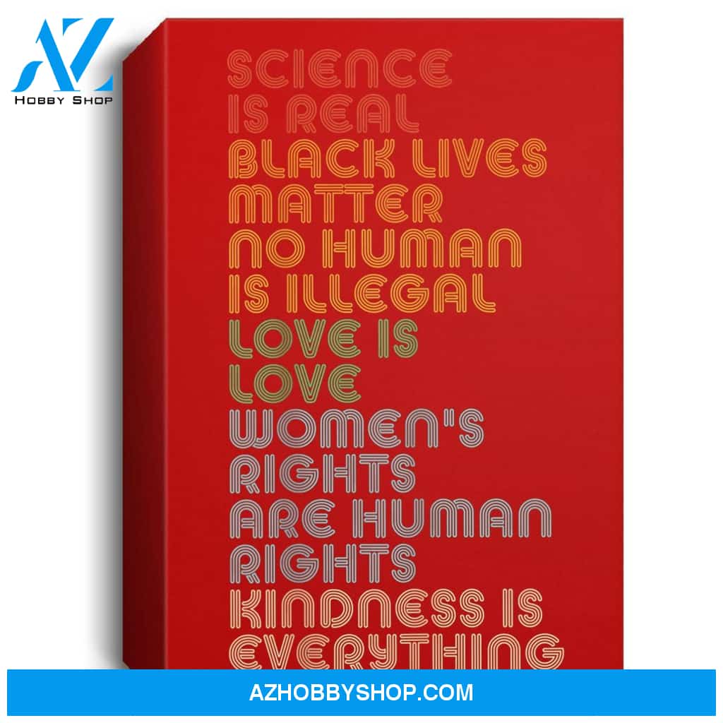 Vintage Retro Science Is Real Black Lives Matter Portrait Canvas