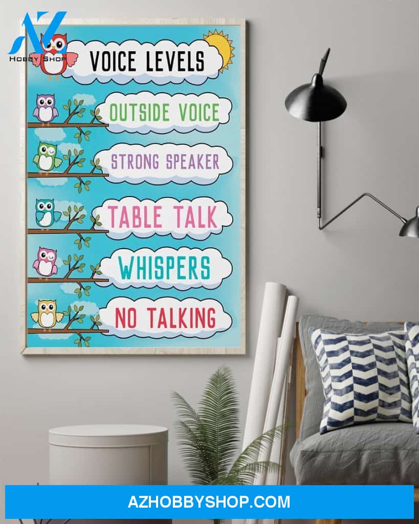 Teacher Classroom Canvas Voice Levels, Student Wall Art Back to School Gift for Teacher