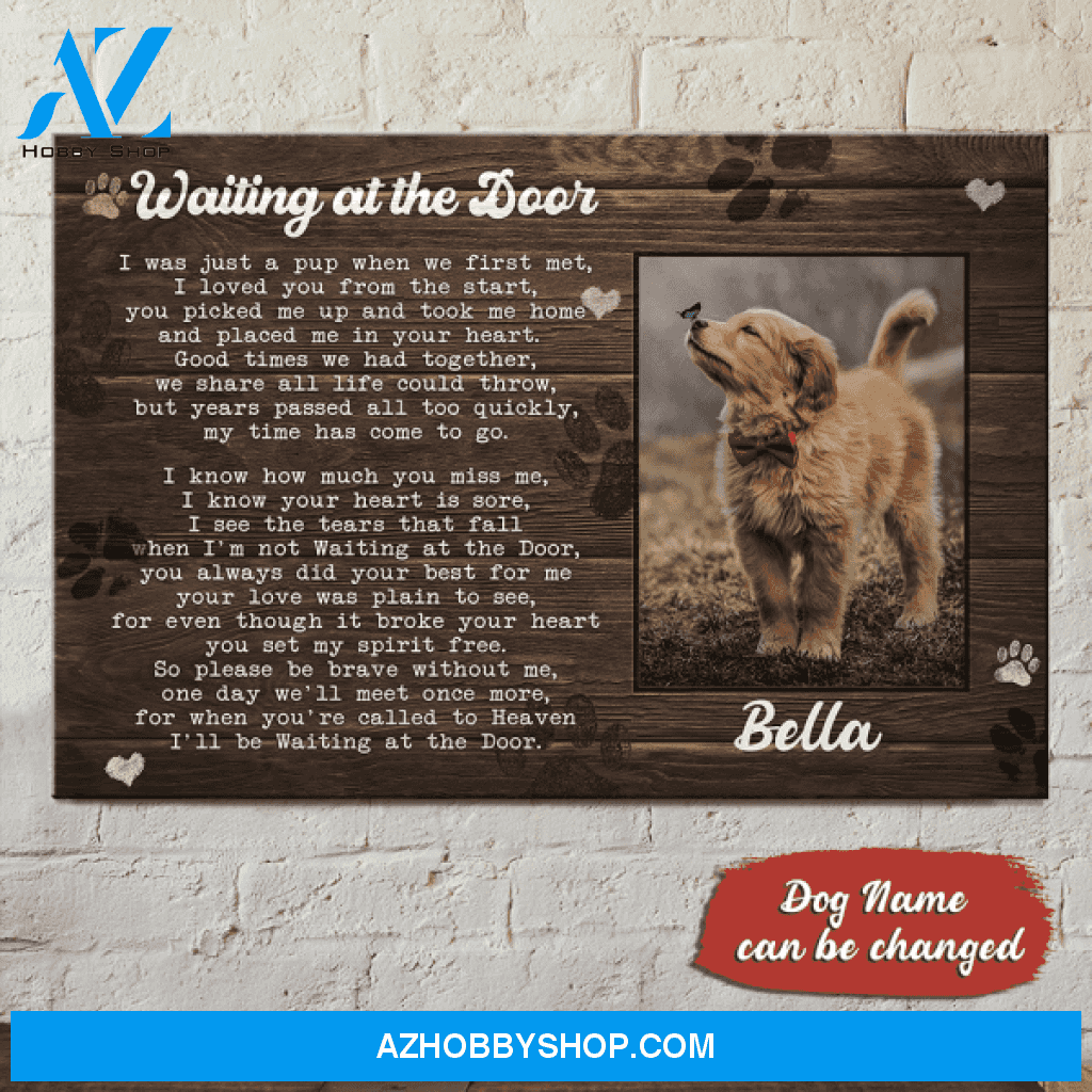 Waiting At The Door - Personalized Memorial Canvas No Frame dog
