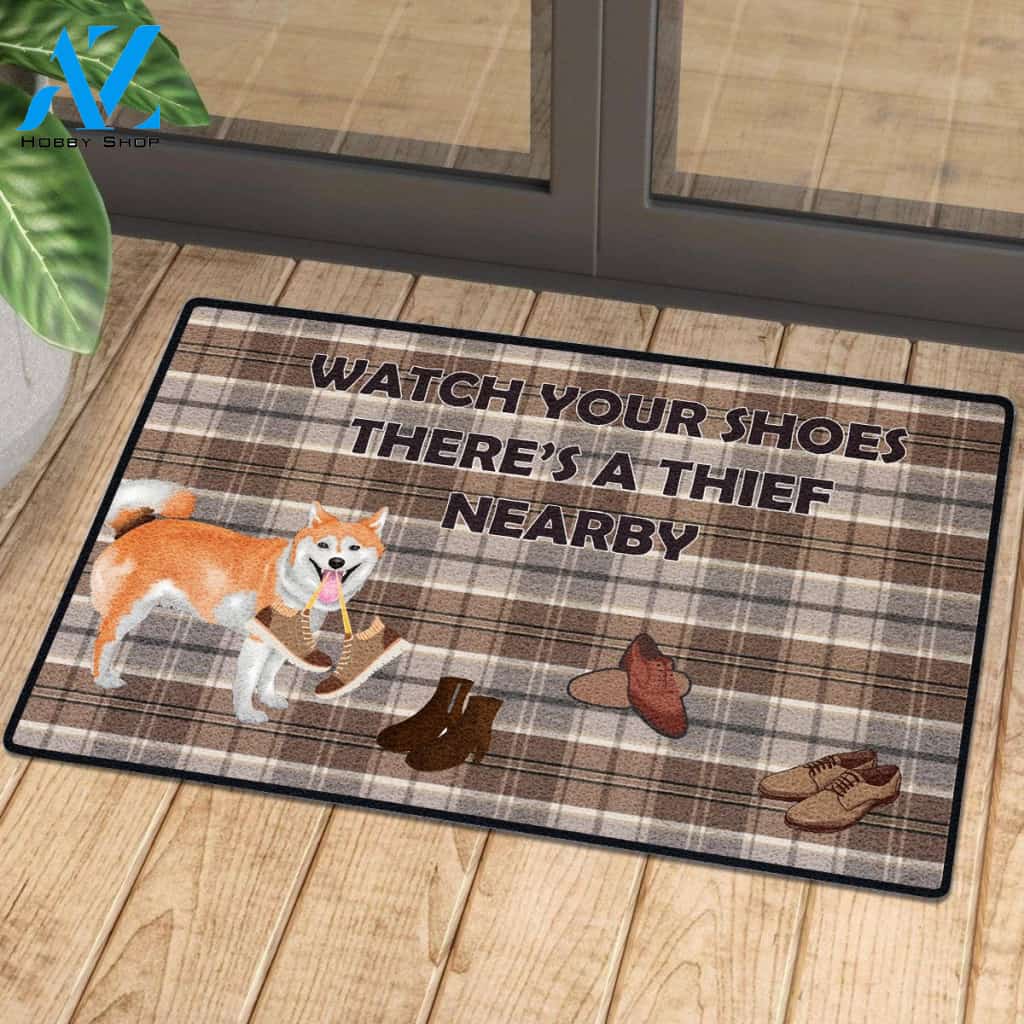 Watch Out Your Shoes Mat shiba | Welcome Mat | House Warming Gift