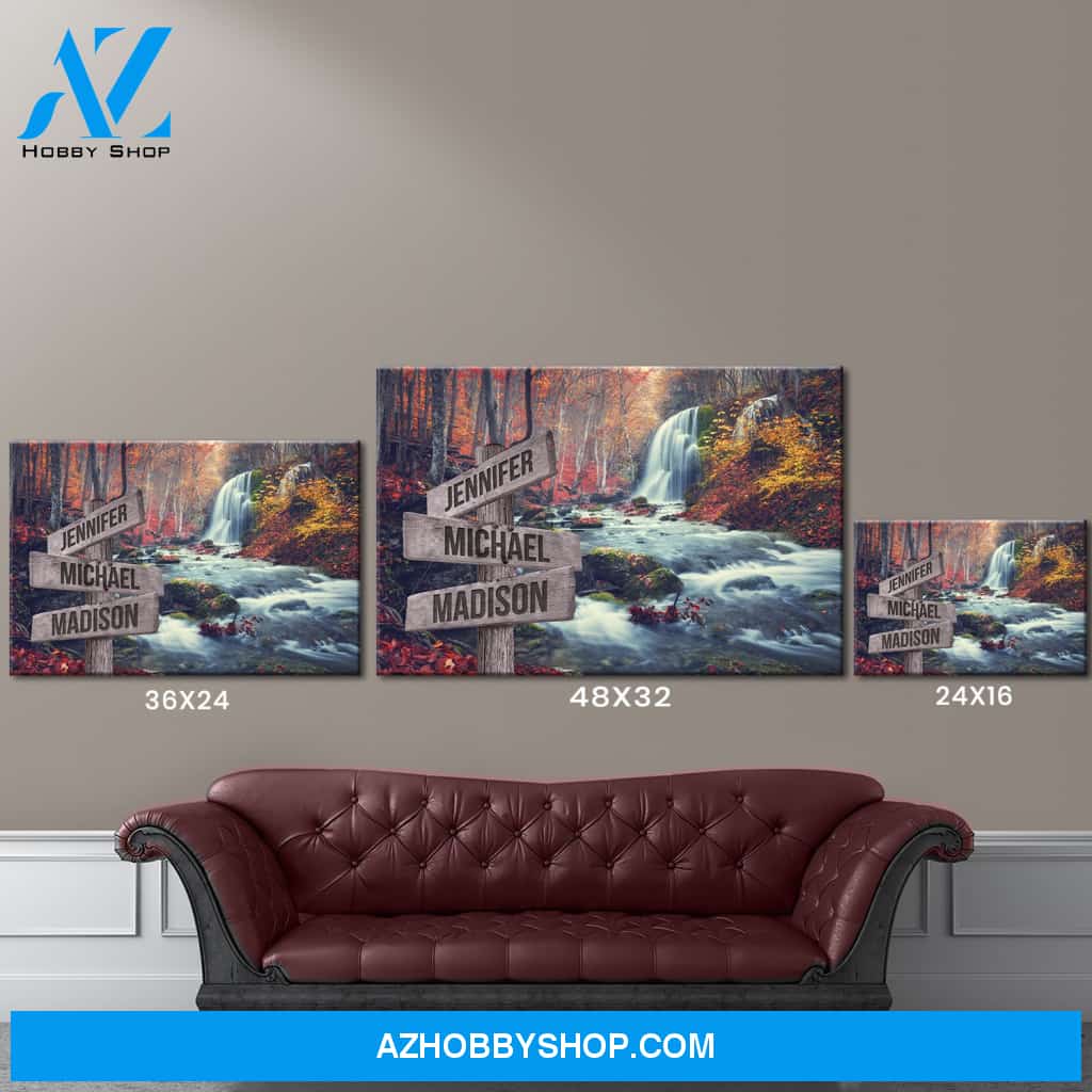 Waterfall Color Multi-Names Premium Canvas
