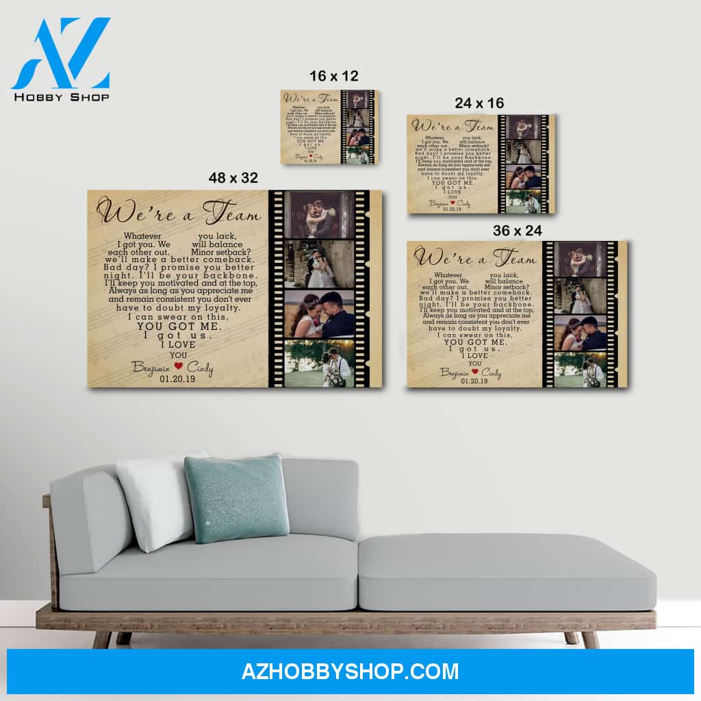 We are a team heart version - Personalized Canvas