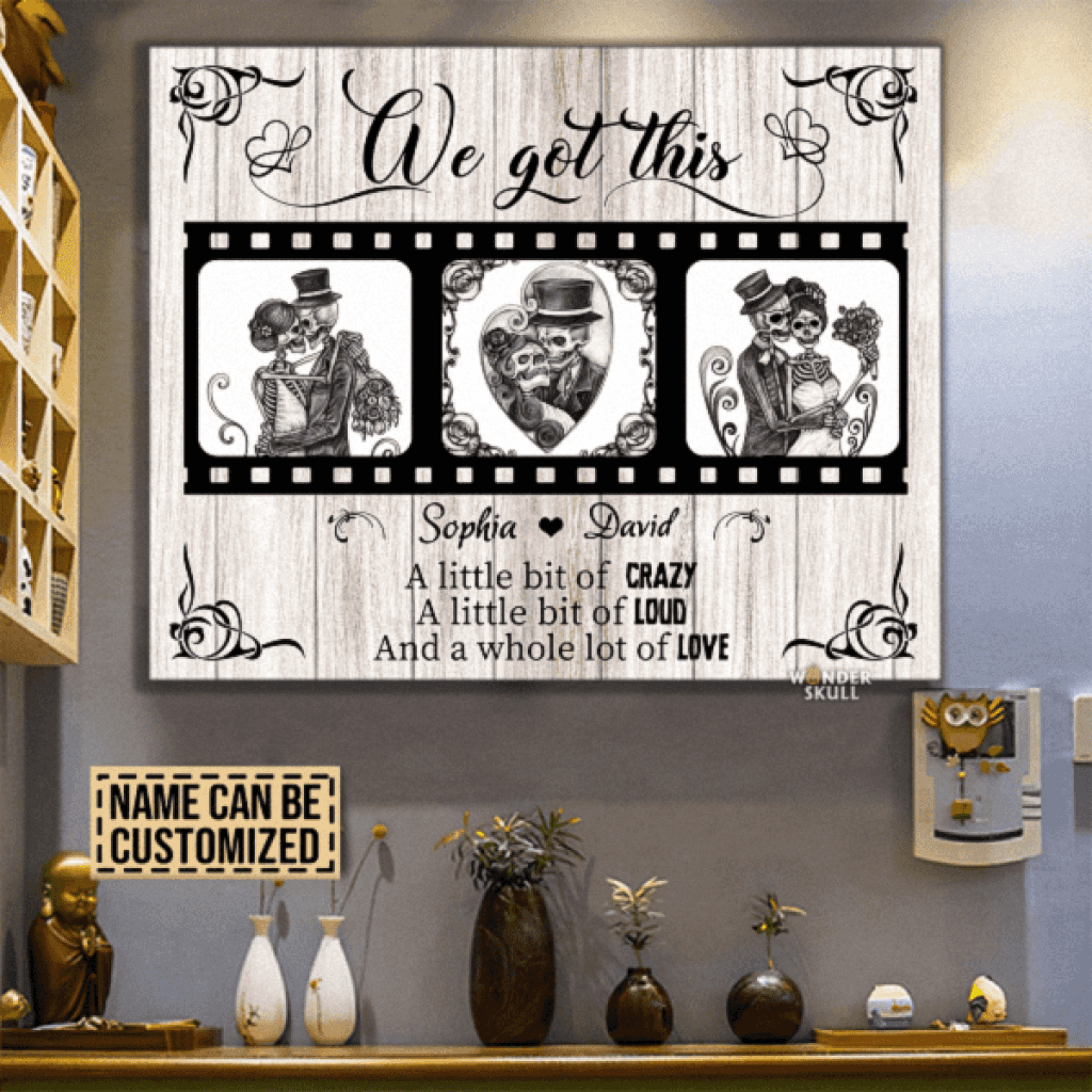 We Got This - Skull Gothic Couple Wedding Valentine Personalized Canvas Gallery Wraps