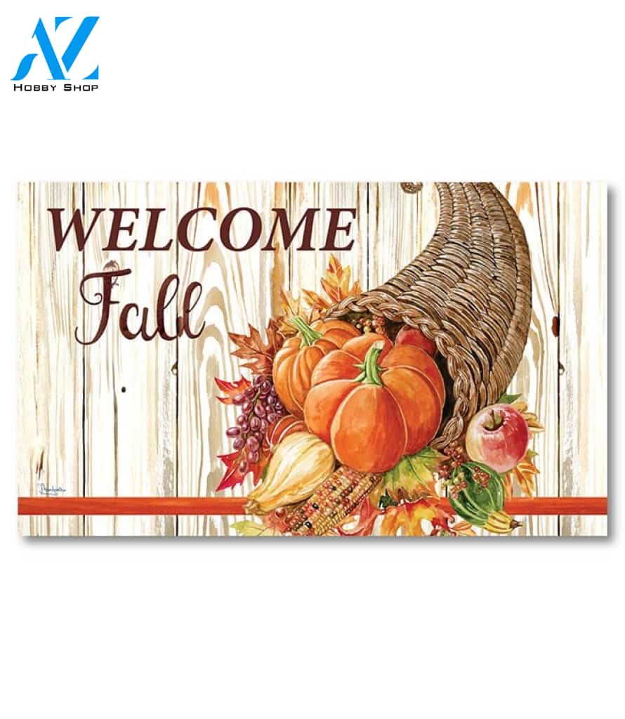Welcome Fall Cornucopia Doormat - 18" x 30"
