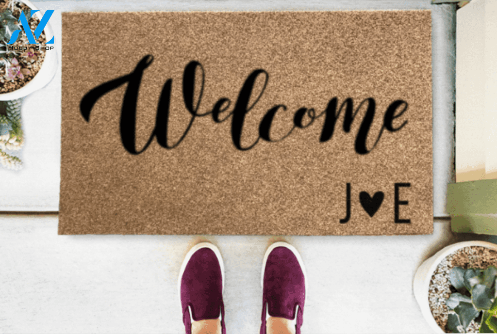 Welcome - Heart/Script Initials