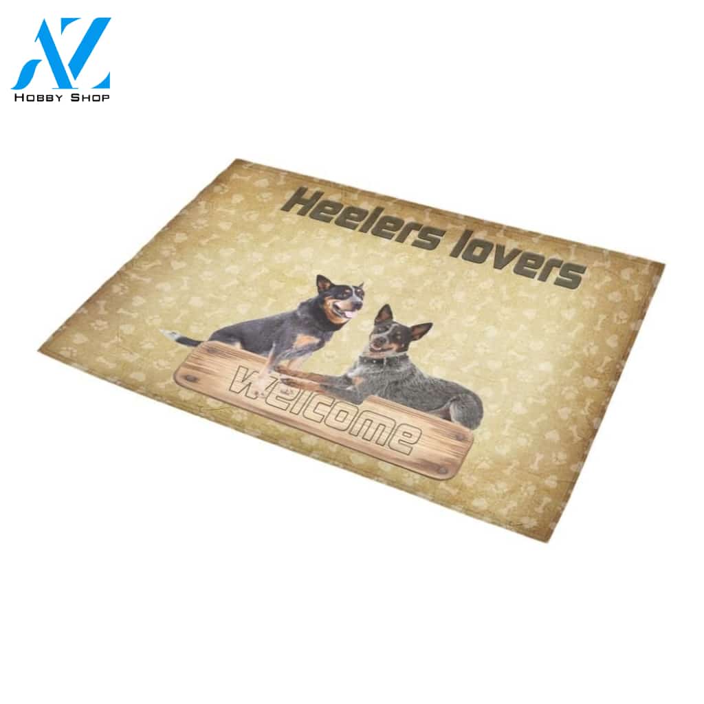 Welcome Heeler Lovers Printed Doormat Home Decor