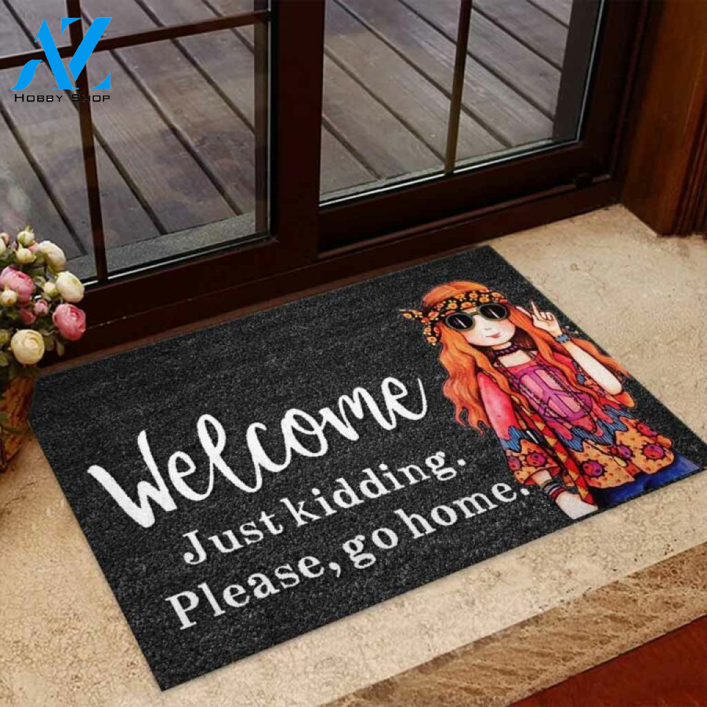 Welcome Just Kidding Hippie Doormat | Welcome Mat | House Warming Gift