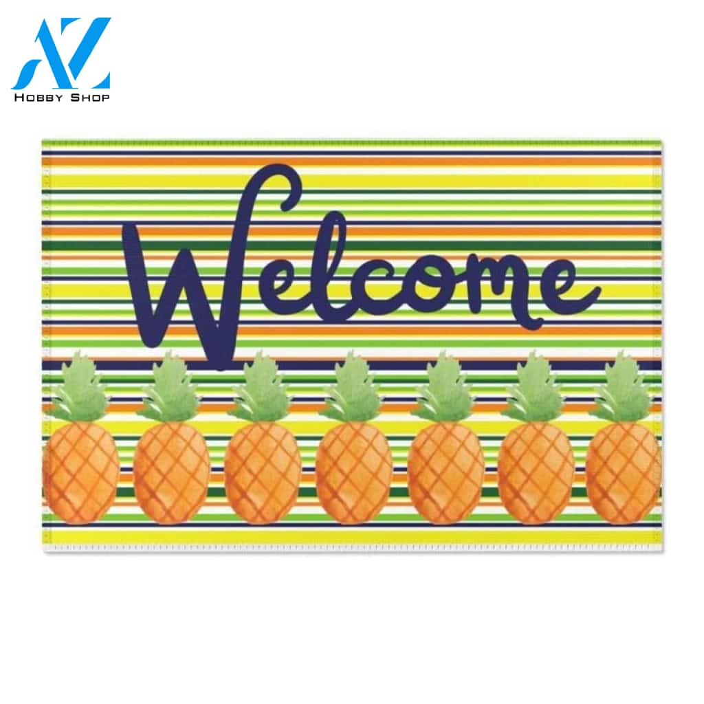 Welcome Pineapples Fruit Doormat Indoor And Outdoor Mat Entrance Rug Sweet Home Decor Closing Gift Gift For Friend Family Fruit Lovers Gift Idea