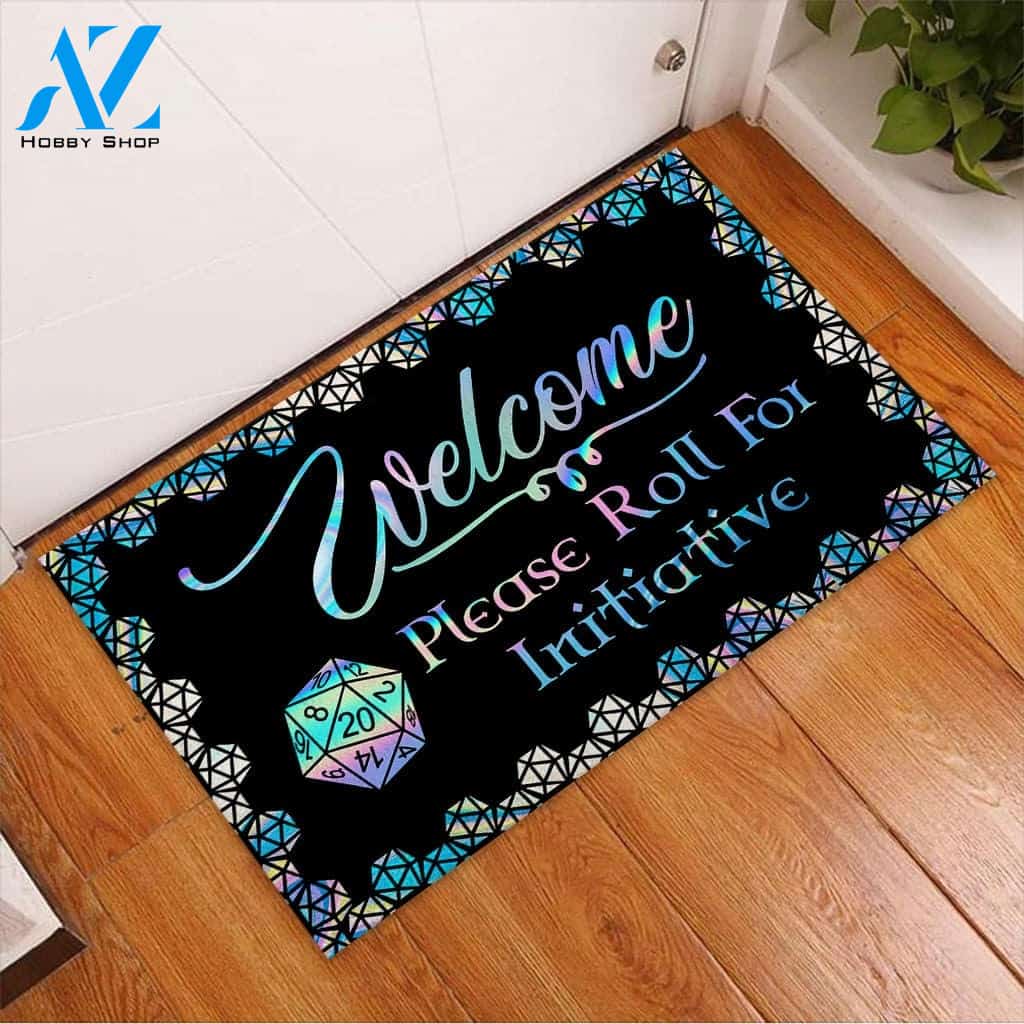 Welcome please roll for initiative Tabletop RPG Doormat | Welcome Mat | House Warming Gift