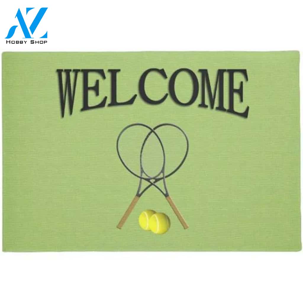 Welcome Tennis Doormat Welcome Mat Housewarming Gift Home Decor Funny Doormat Gift For Tennis Lovers Gift For Friend Birthday Gift