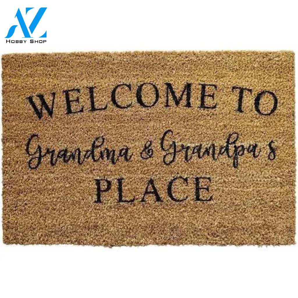 Welcome To Grandma & Grandpa's Place Doormat