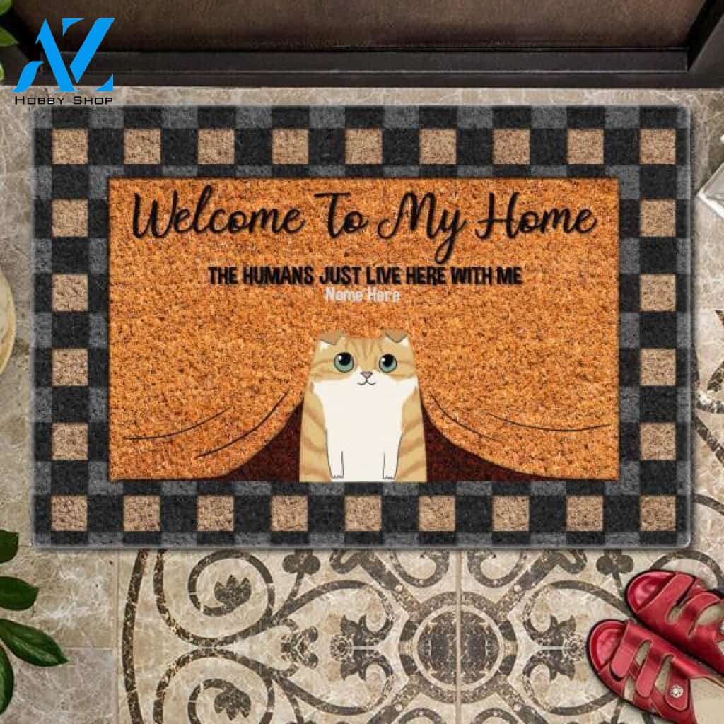 Welcome To Our Home Cute Cats Personalized Doormat | Welcome Mat | House Warming Gift