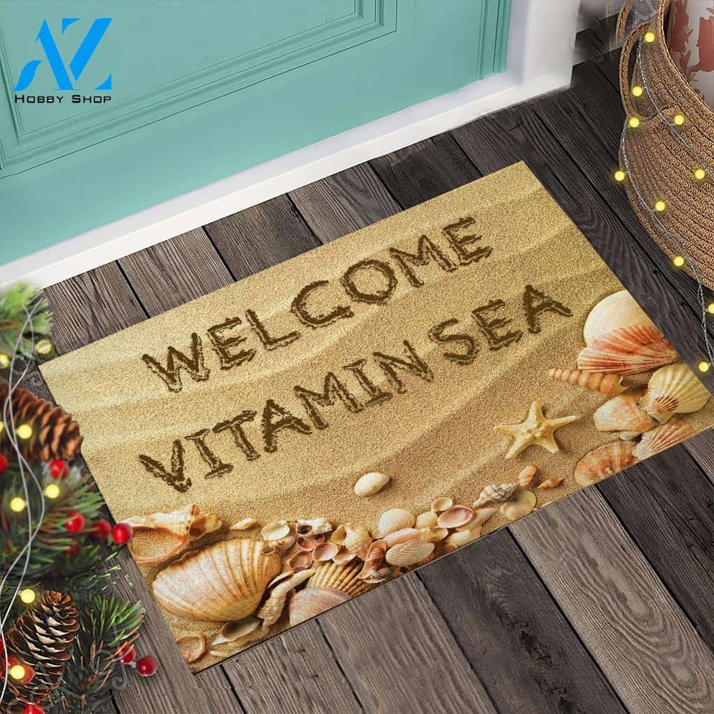 Welcome Vitamin Sea 3D Doormat Gift For Beach Lovers Gift For Friend Family Home Decor Warm House Gift Welcome Mat