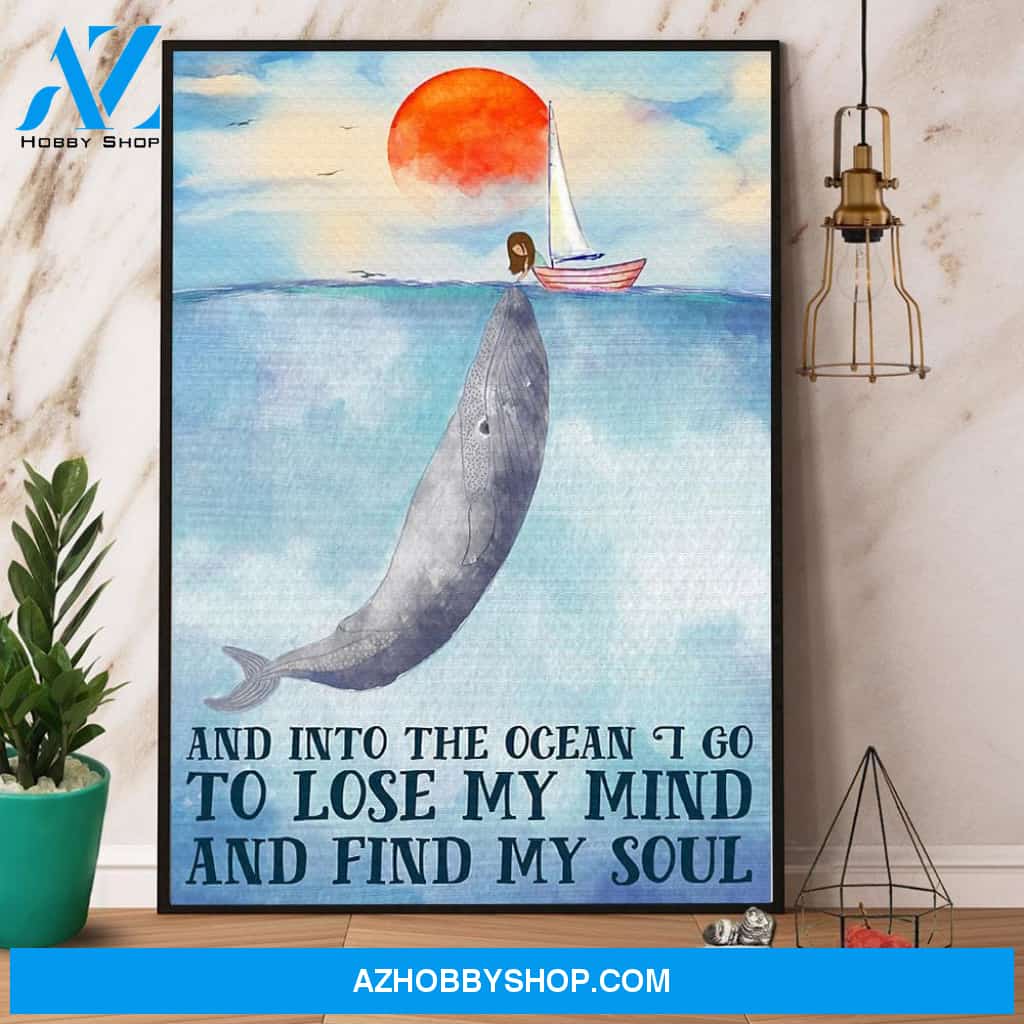 Whale Sunset And Into The Forest I Go To Lose My Mind And Find My Soul Canvas And Poster, Wall Decor Visual Art