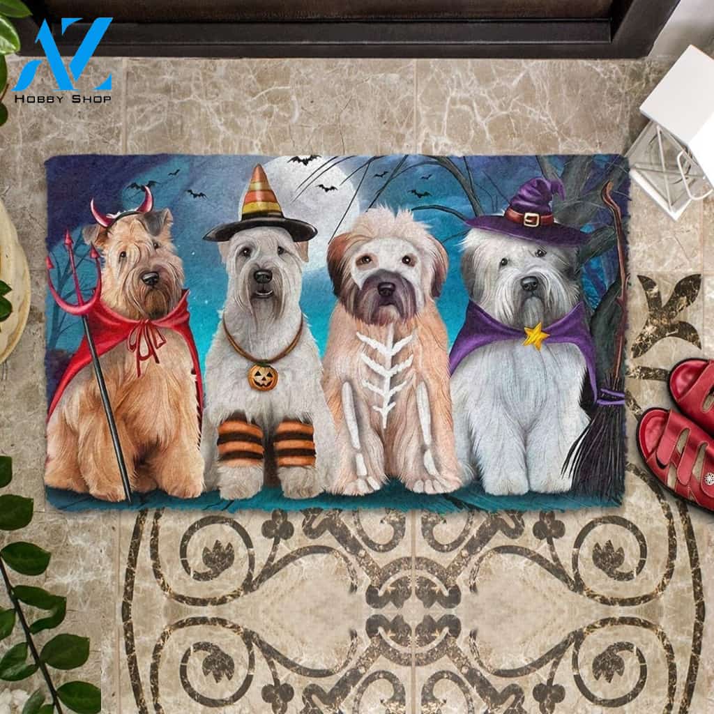Wheaten Terriers Dog Halloweenn Funny Doormat Gift For Dog Lovers Birthday Gift Home Decor Warm House Gift Welcome Mat Halloween Decor