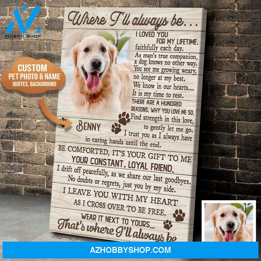 Where I'll Always Be... Upload Photo, Personalized Canvas