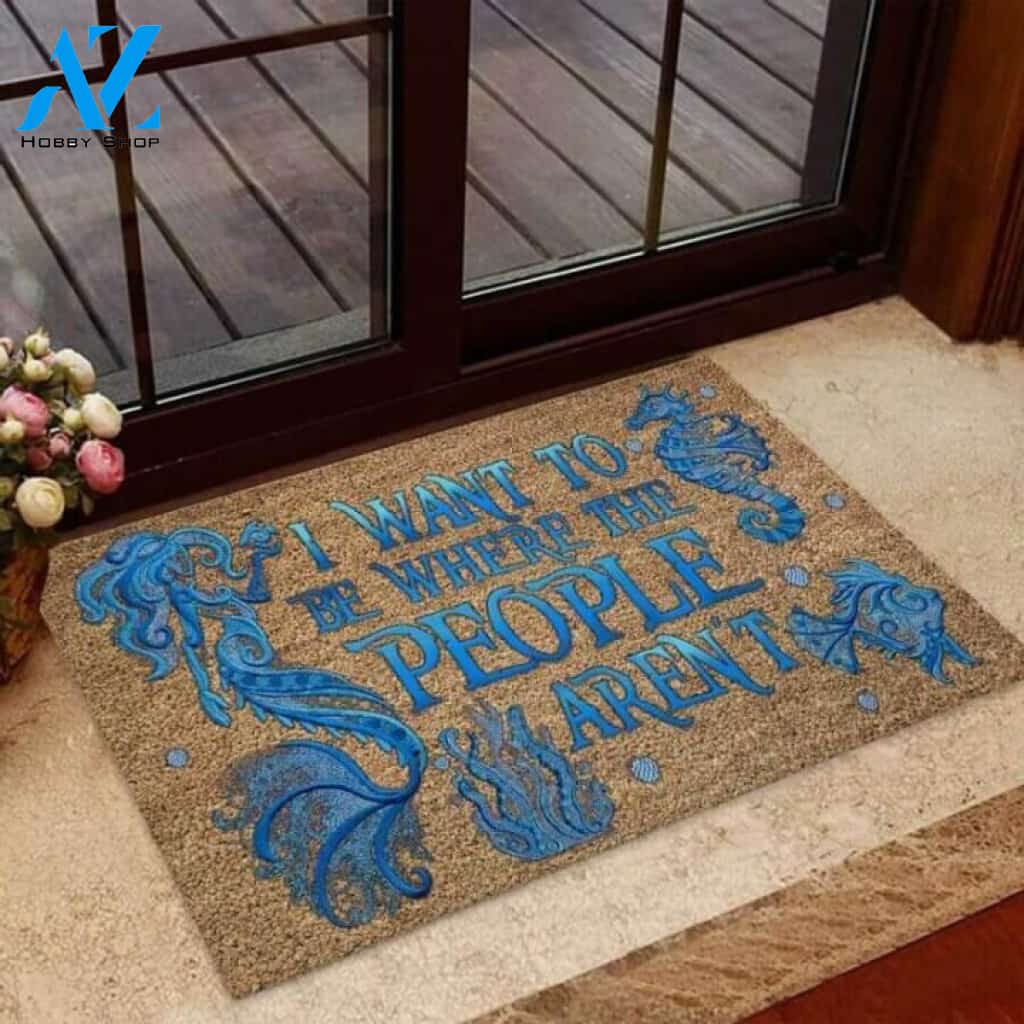 Where The People Aren't Mermaid Doormat | Welcome Mat | House Warming Gift