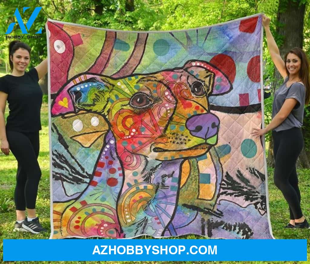 Whippet Dog Colorful Painting Art Fleece Blanket