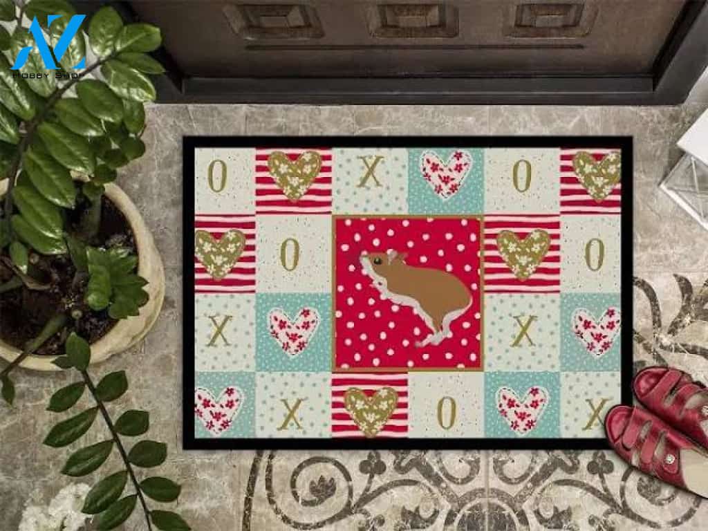 White Legged Hamster Love Indoor And Outdoor Doormat Warm House Gift Welcome Mat Gift For Hamter Lovers