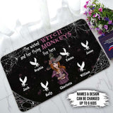 Wicked Witch And Flying Monkeys Personalized Halloween Doormat