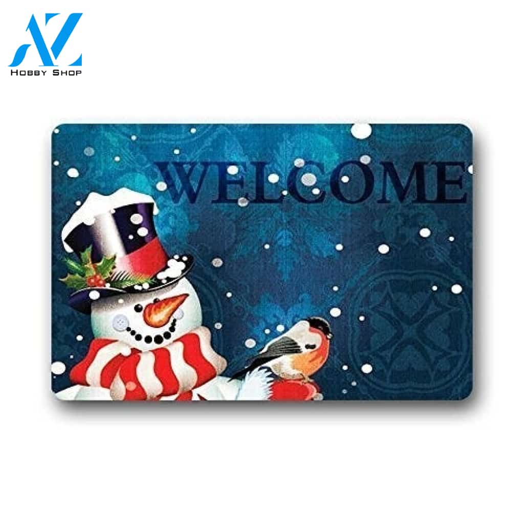 WinHome Christmas Snowman Doormat Indoor And Outdoor Mat Entrance Rug Sweet Home Decor Housewarming Gift Gift Friend Family Christmas Holiday