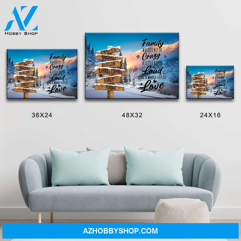 Winter Mountain Saying 2 Multi-Names Premium Canvas