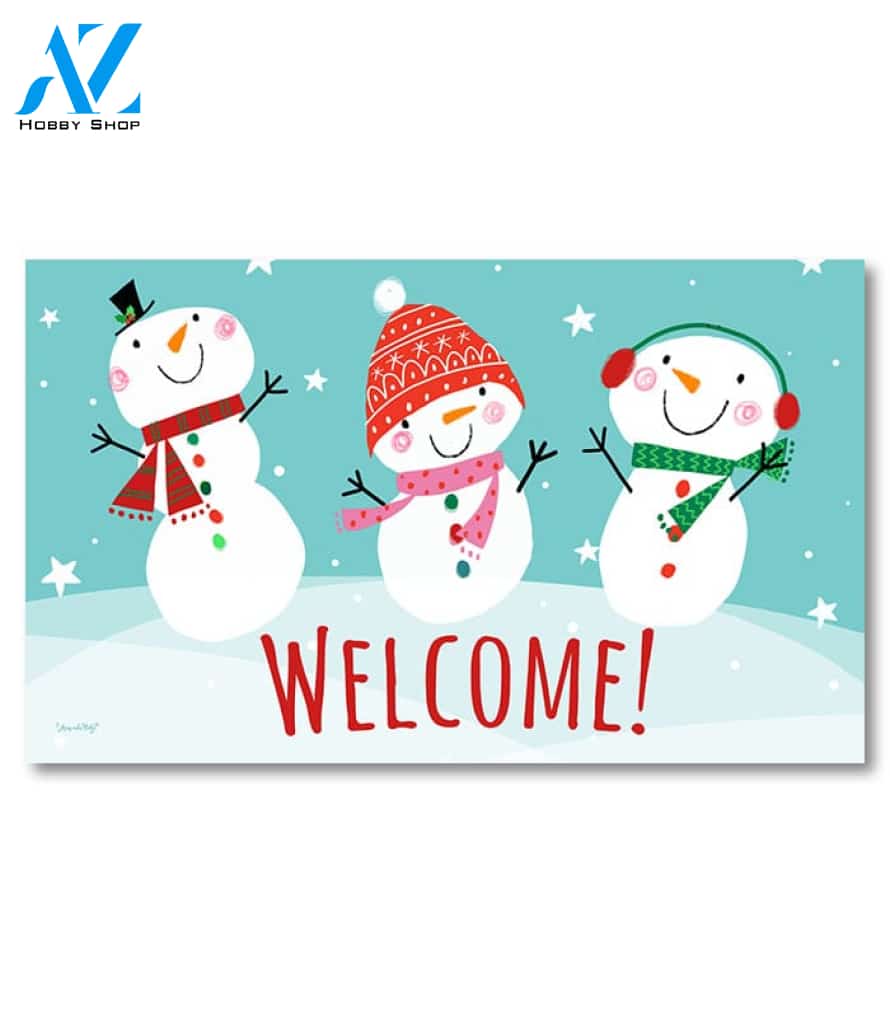 Winter Snowmen Trio Doormat - 18" x 30"