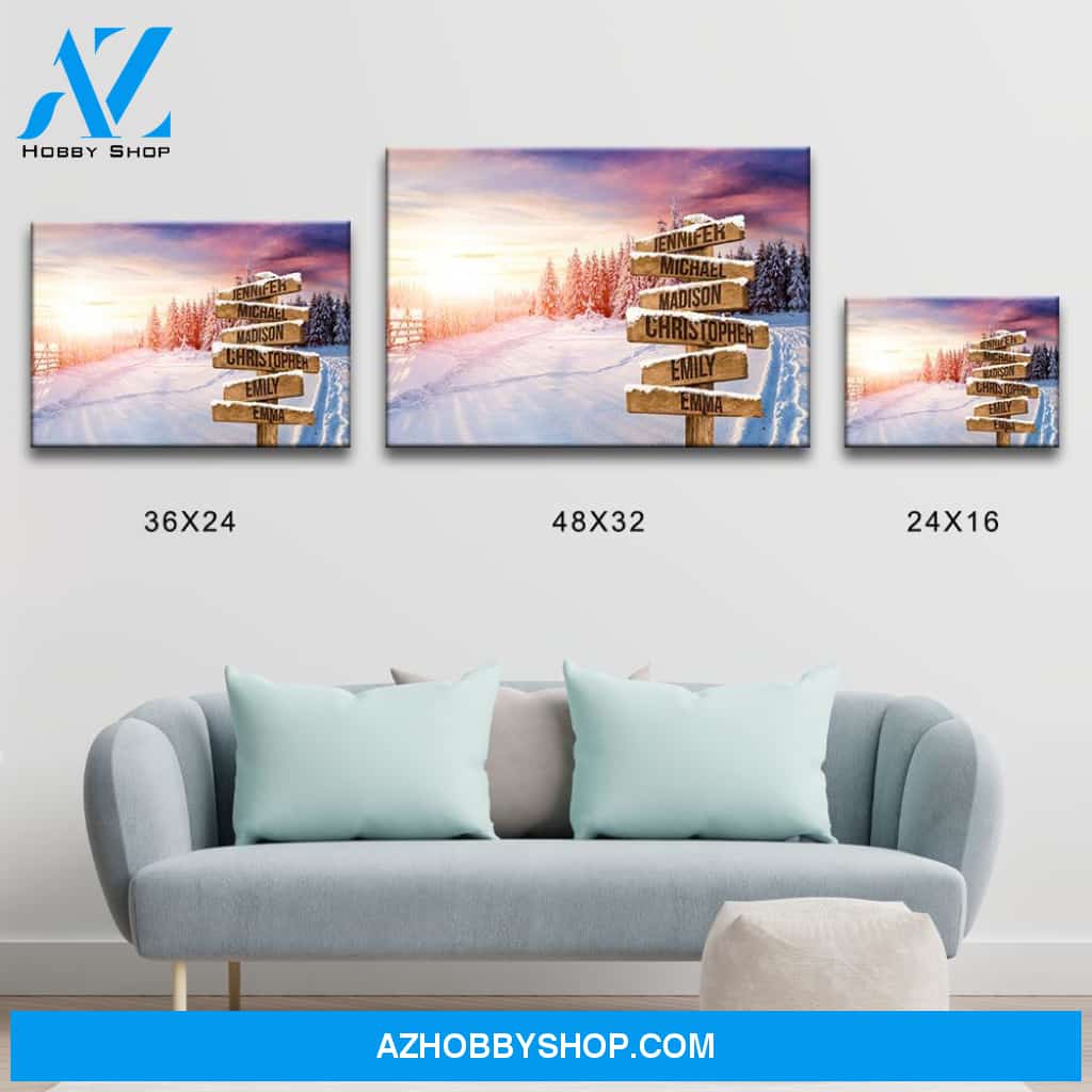 Winter Tree Path Multi-Names Premium Canvas