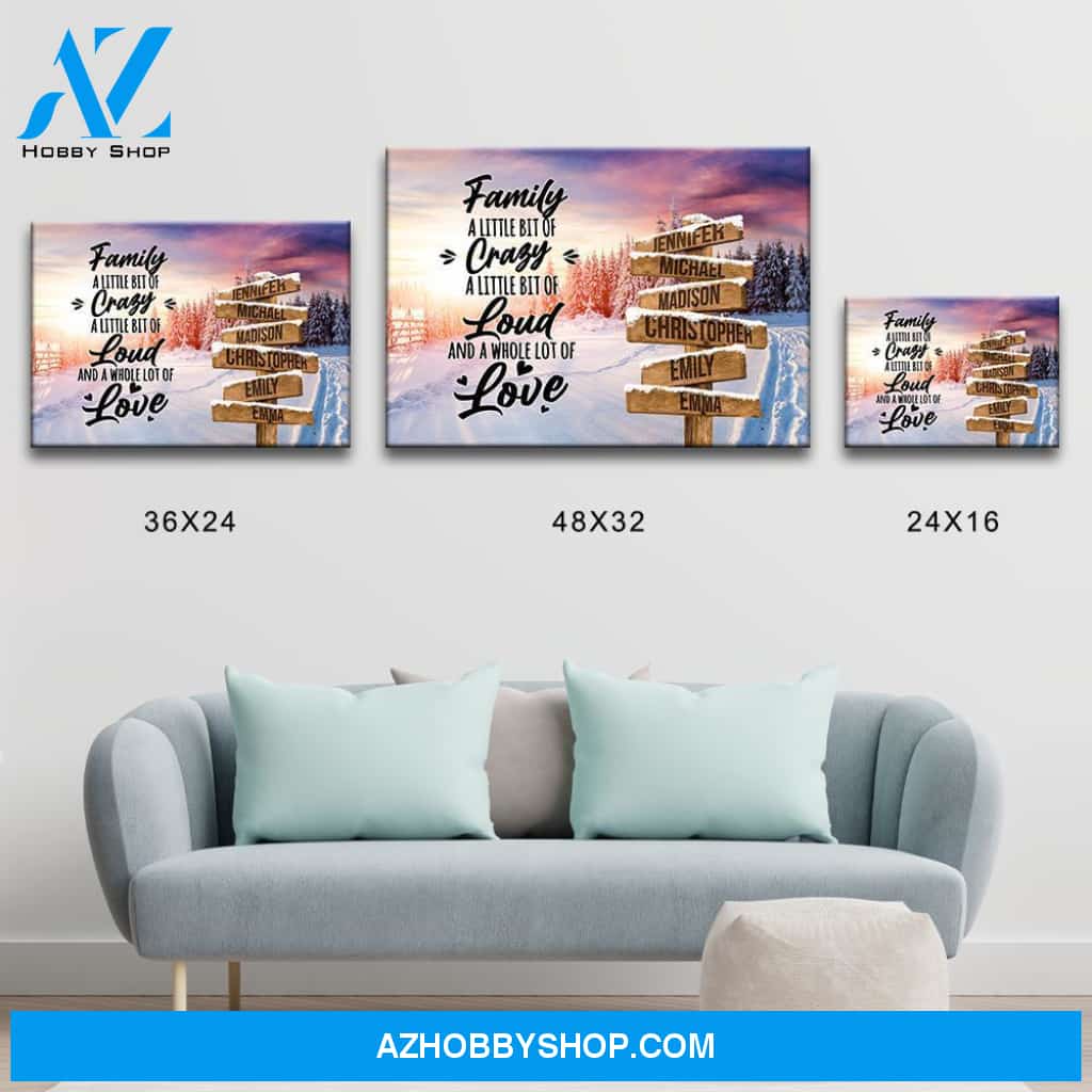 Winter Tree Path Saying 2 Multi-Names Premium Canvas