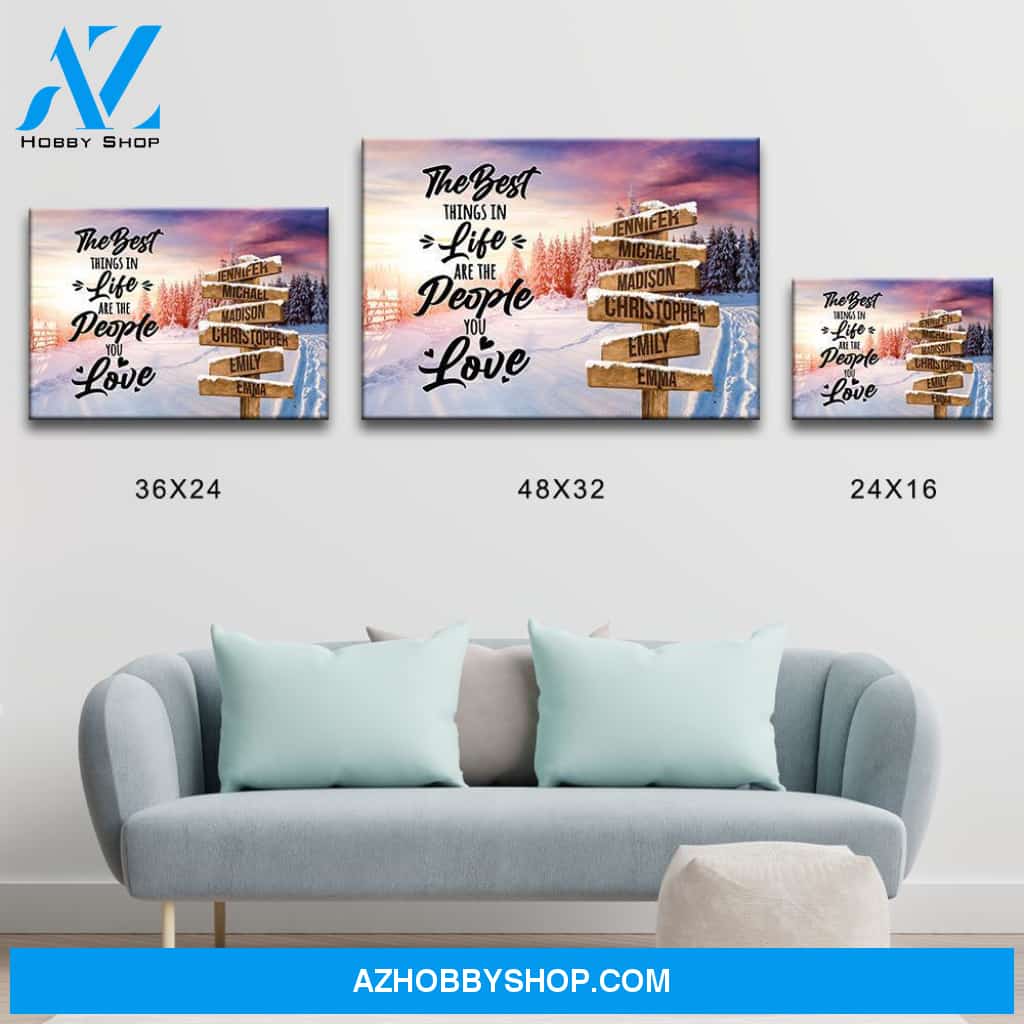 Winter Tree Path Saying 3 Multi-Names Premium Canvas