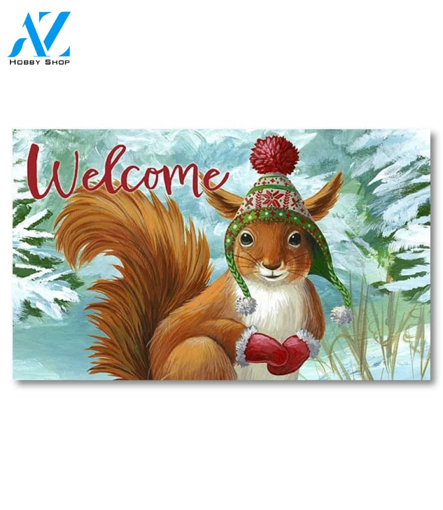 Winterscape Squirrel Doormat - 18" x 30"