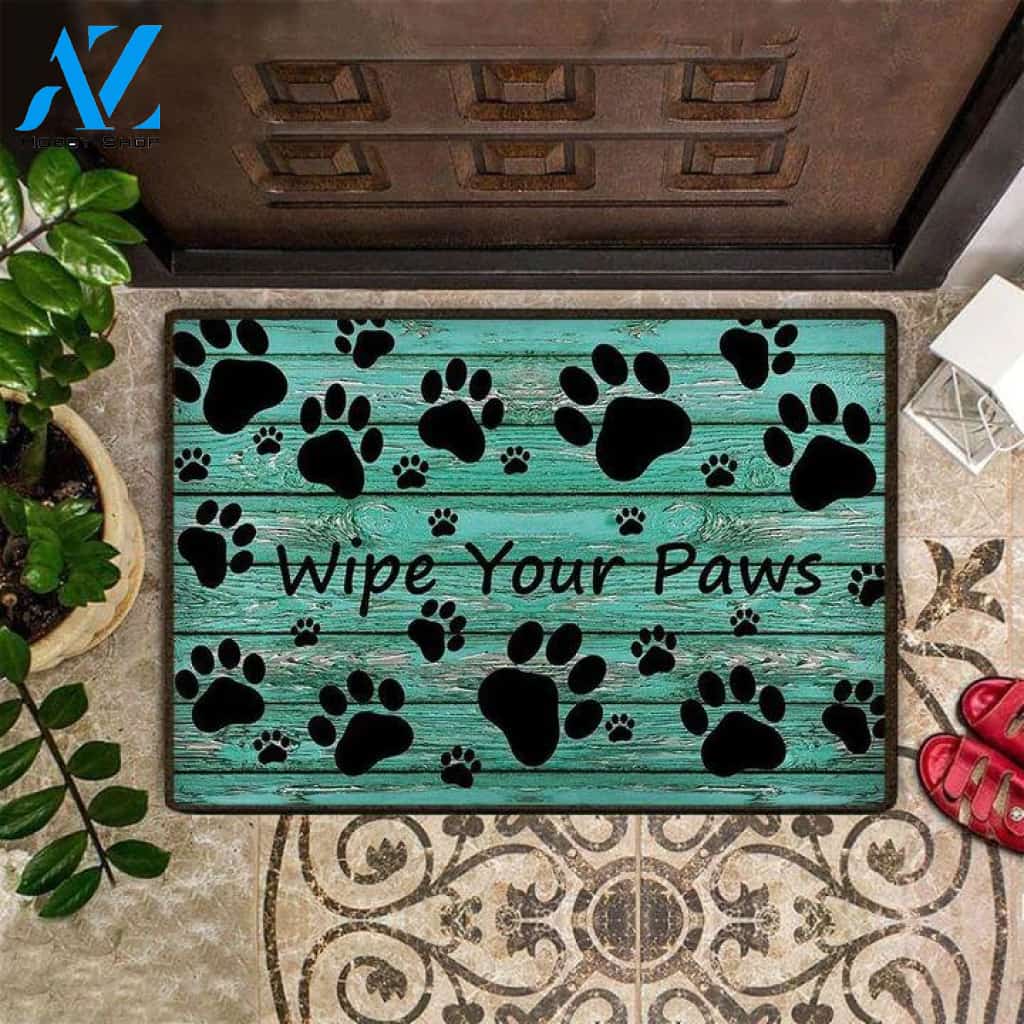 Wipe Your Paws Wood Graphic Funny Indoor And Outdoor Doormat Warm House Gift Welcome Mat Birthday Gift For Dog Lovers