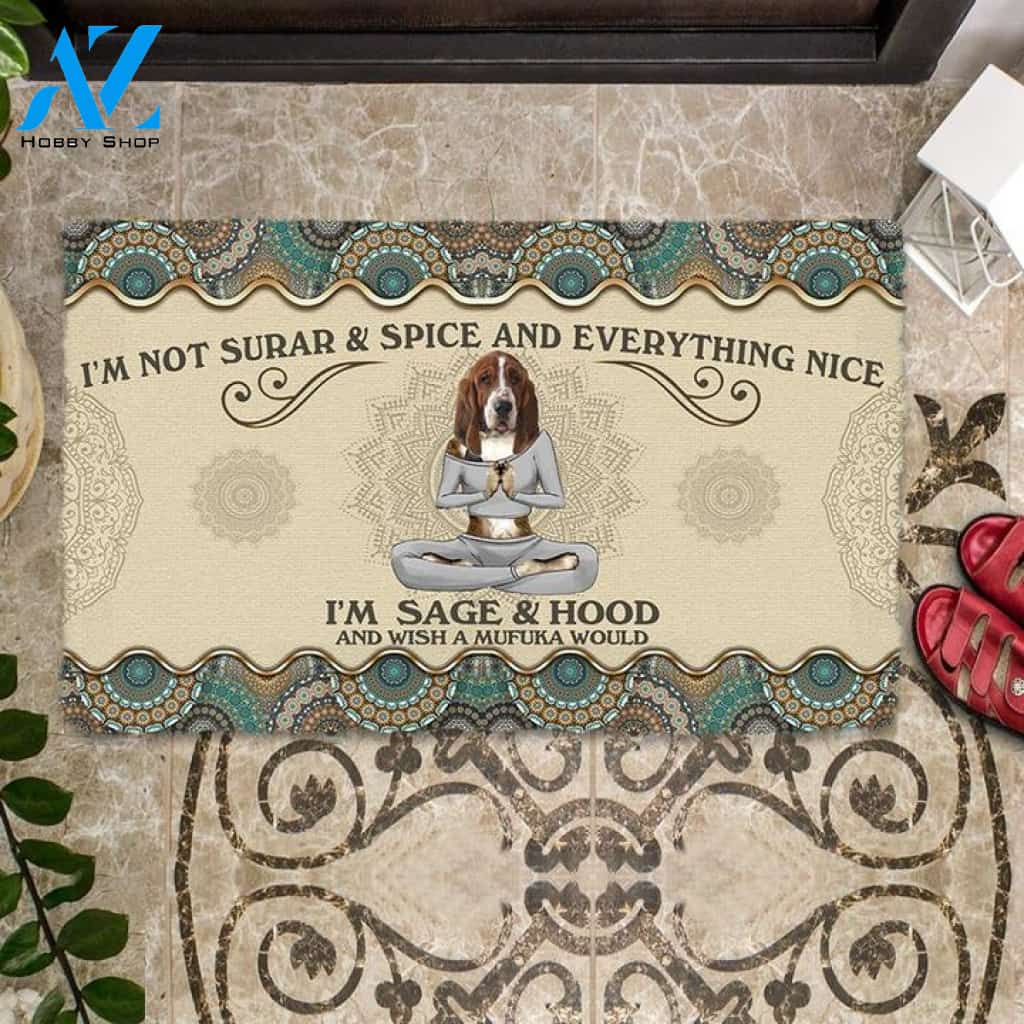 Wish A Mufuka Would-Basset Hound Doormat